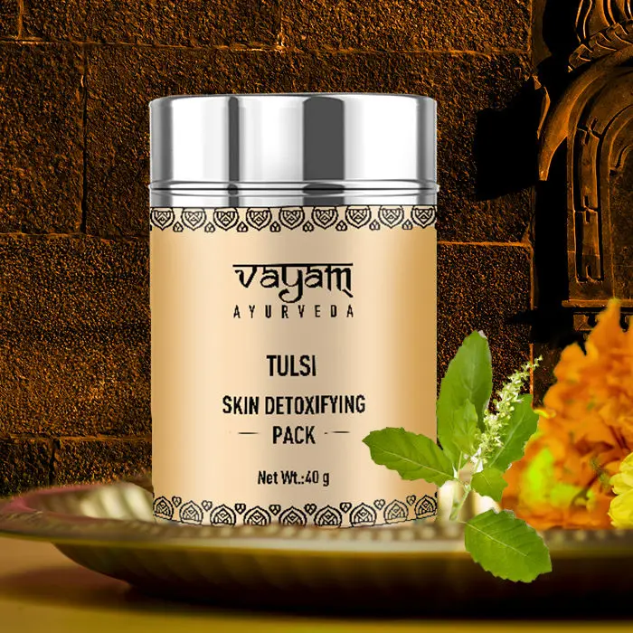 Vayam Ayurveda Skin Detoxifying Face Pack - Tulsi (40 g) | Ayurvedic | Natural | Herbal | Pure | Sulphate free | Paraben Free
