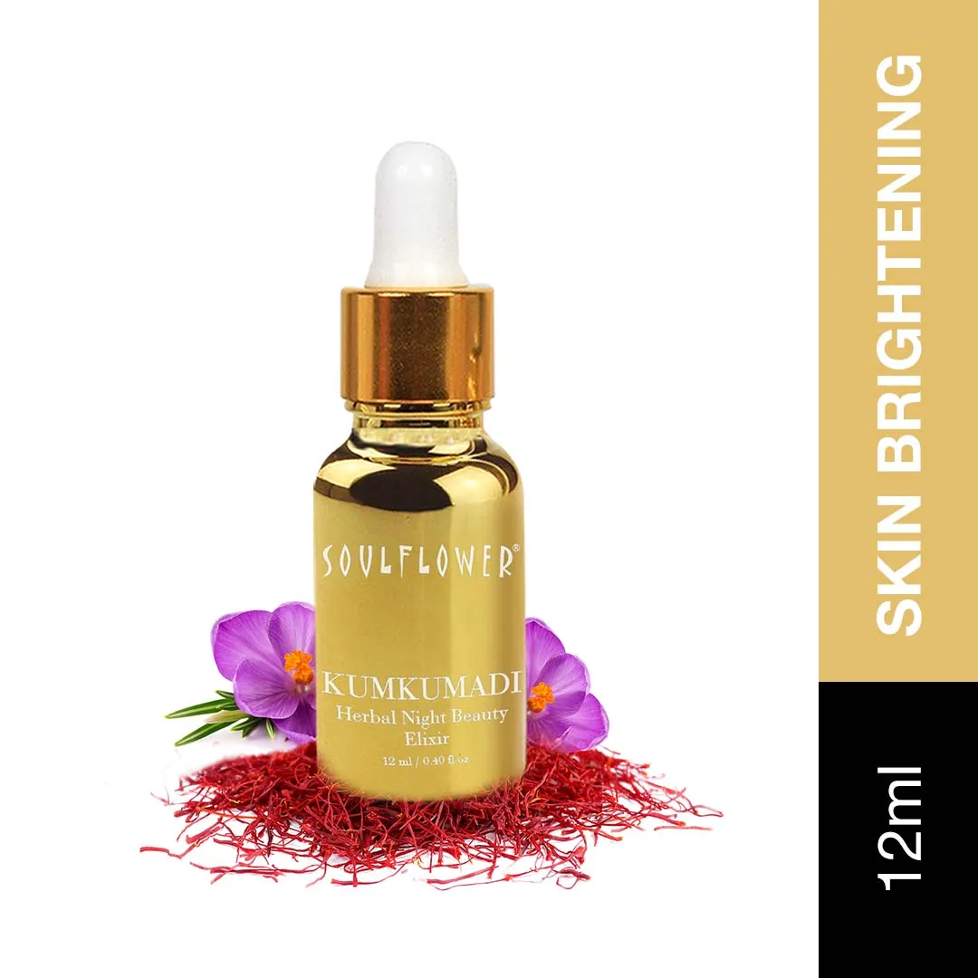 Soulflower Ayurvedic Kumkumadi Tailam Face Oil For Skin Brightening, Winter Moisturizing