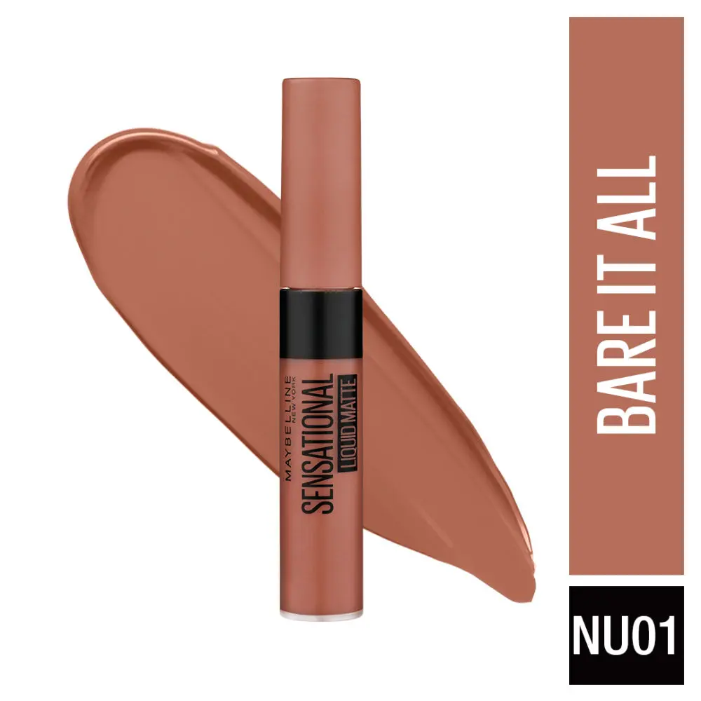 Maybelline New York Sensational Liquid Matte Lipstick NU01 Bare It All ( 7ml)