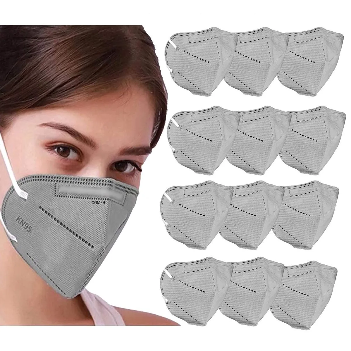 OOMPH Pack Of 50 Kn95/n95 Anti-pollution Reusable 5-layer Mask (grey)