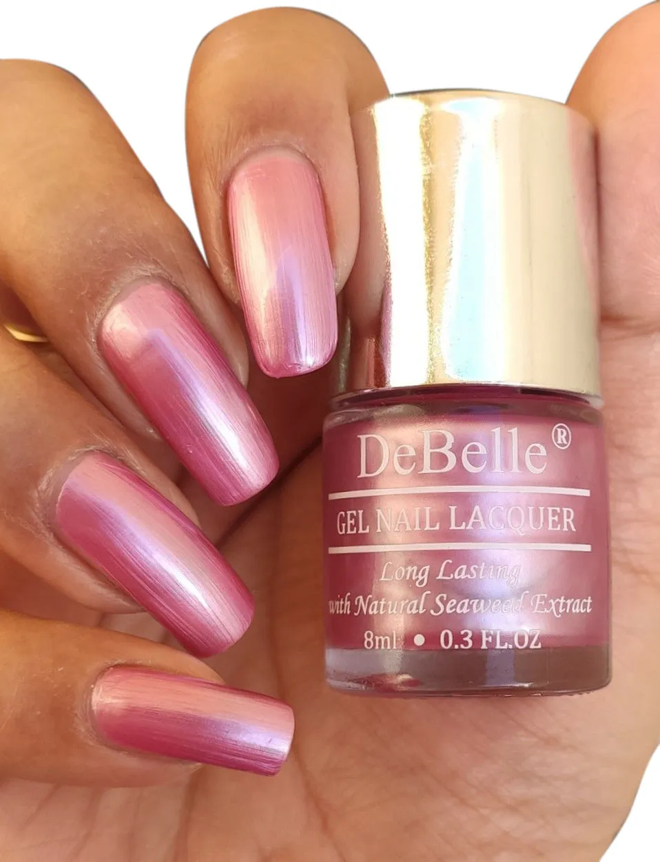 DeBelle Gel Nail Polish - Roselin Fiesta (Metallic Light Pink)