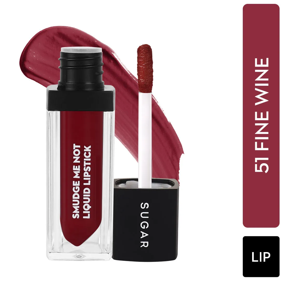 SUGAR Smudge Me Not Liquid Lipstick - 51 Fine Wine (Burgundy Red)