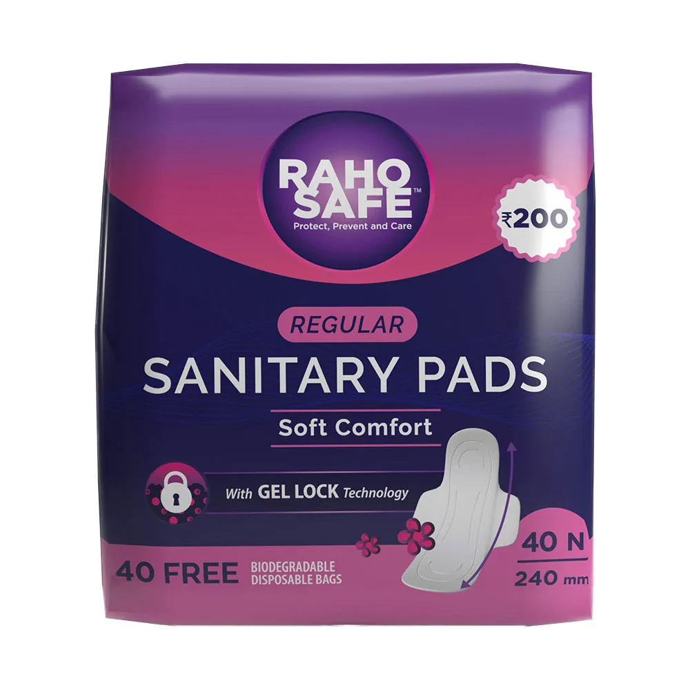 Raho Safe Regular Sanitary Pad Soft Comfort with Biodegradable Disposable Bags