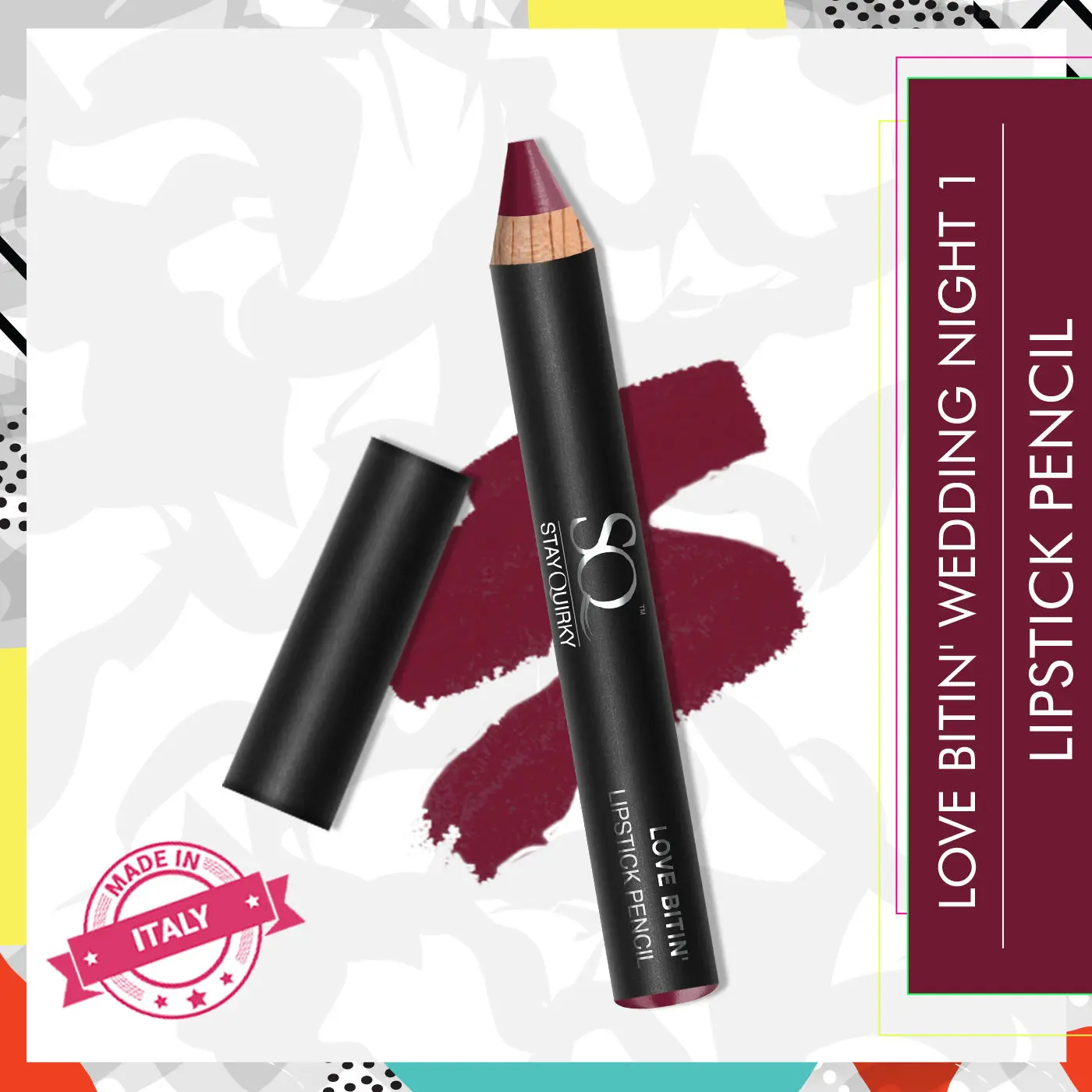 Stay Quirky Mini Lip Crayon | Lipstick Pencil | Lipstick - Love Bitin' Wedding Night 1 (2.1g)