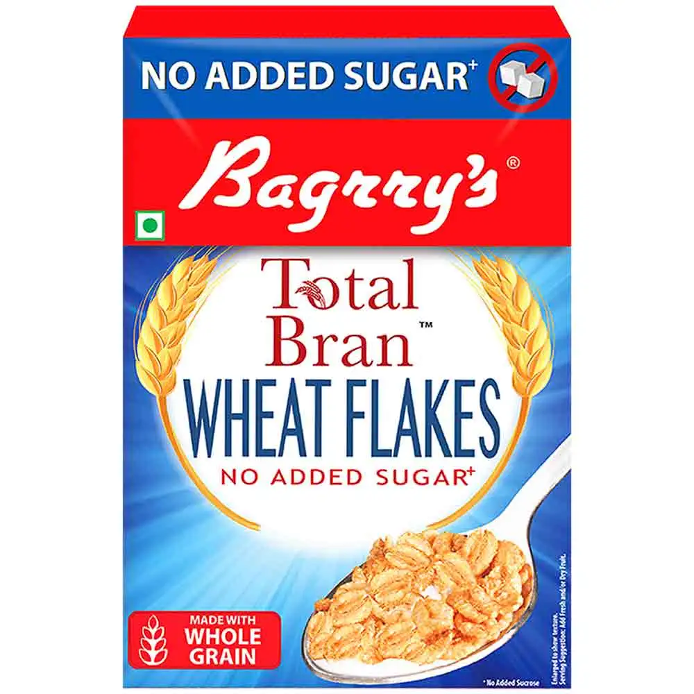 Bagrrys Total Bran Wheat Flakes,  500 g  No Added Sugar