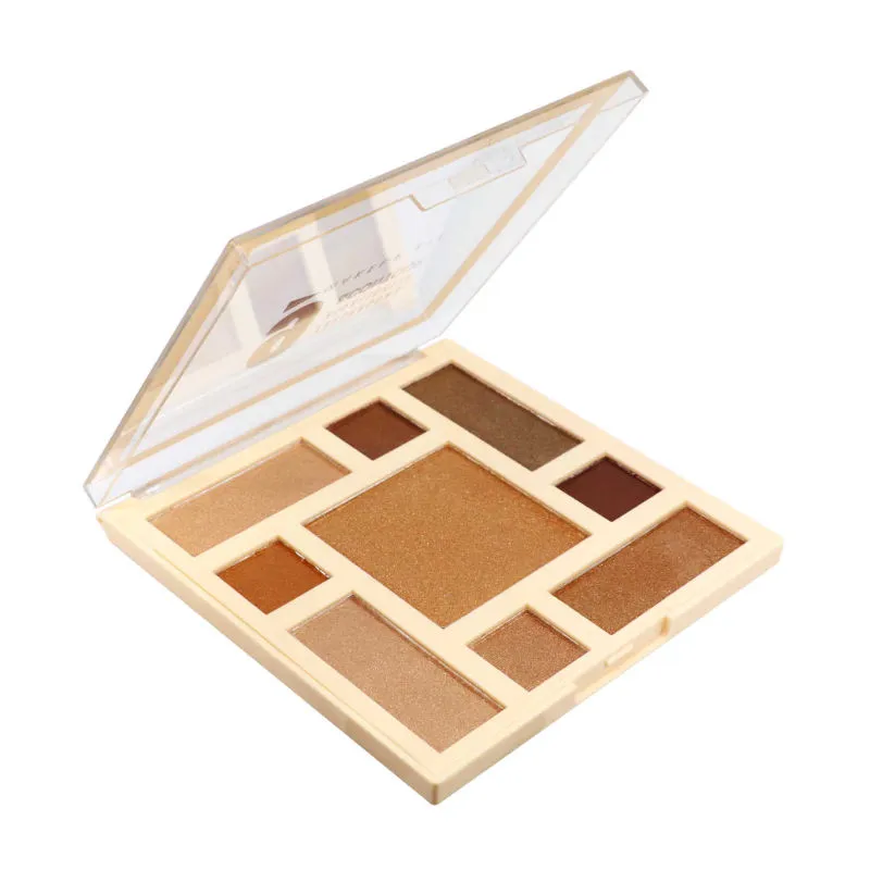 Half N Half 9 Eyeshadow & Highlighter & Contour Makeup Kit Multicolor Palette 02