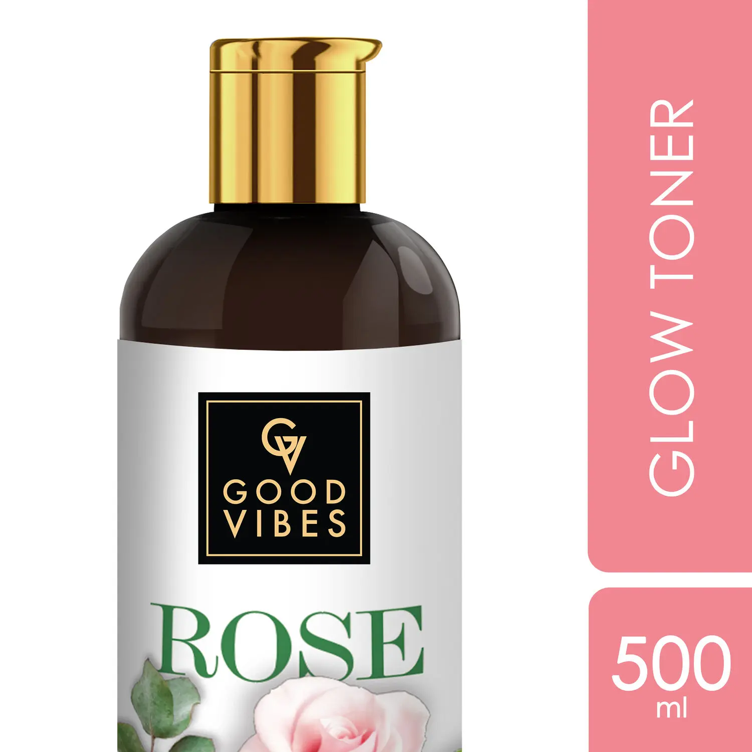 Good Vibes Rose Glow Toner | Lightweight, Brightening| With Honey | No Alcohol, No Sulphates, No Parabens, No Mineral Oil, No Animal Testing (500 ml)