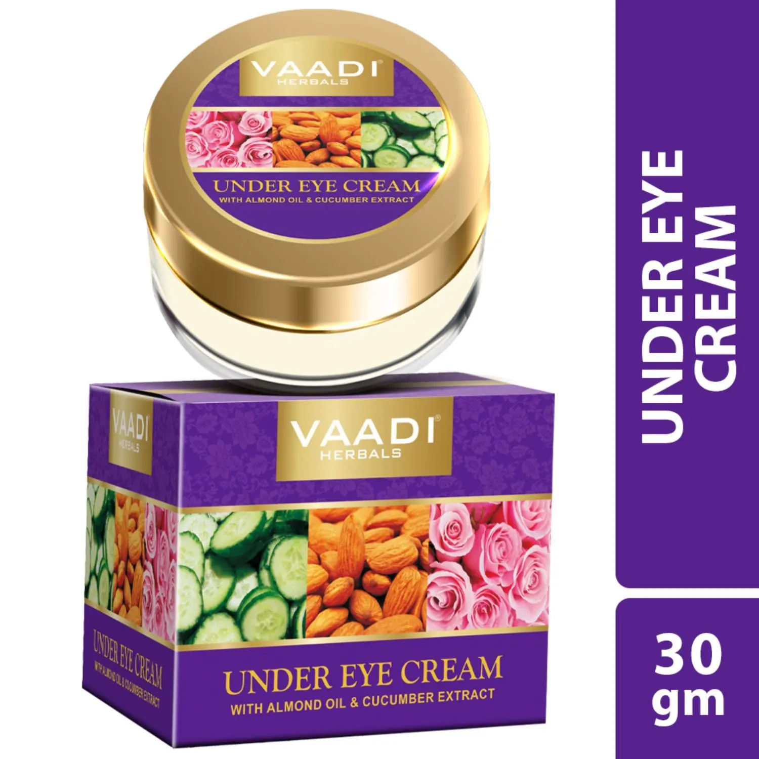 Vaadi Herbals Under Eye Cream - Almond Oil & Cucumber Extract (30 g)