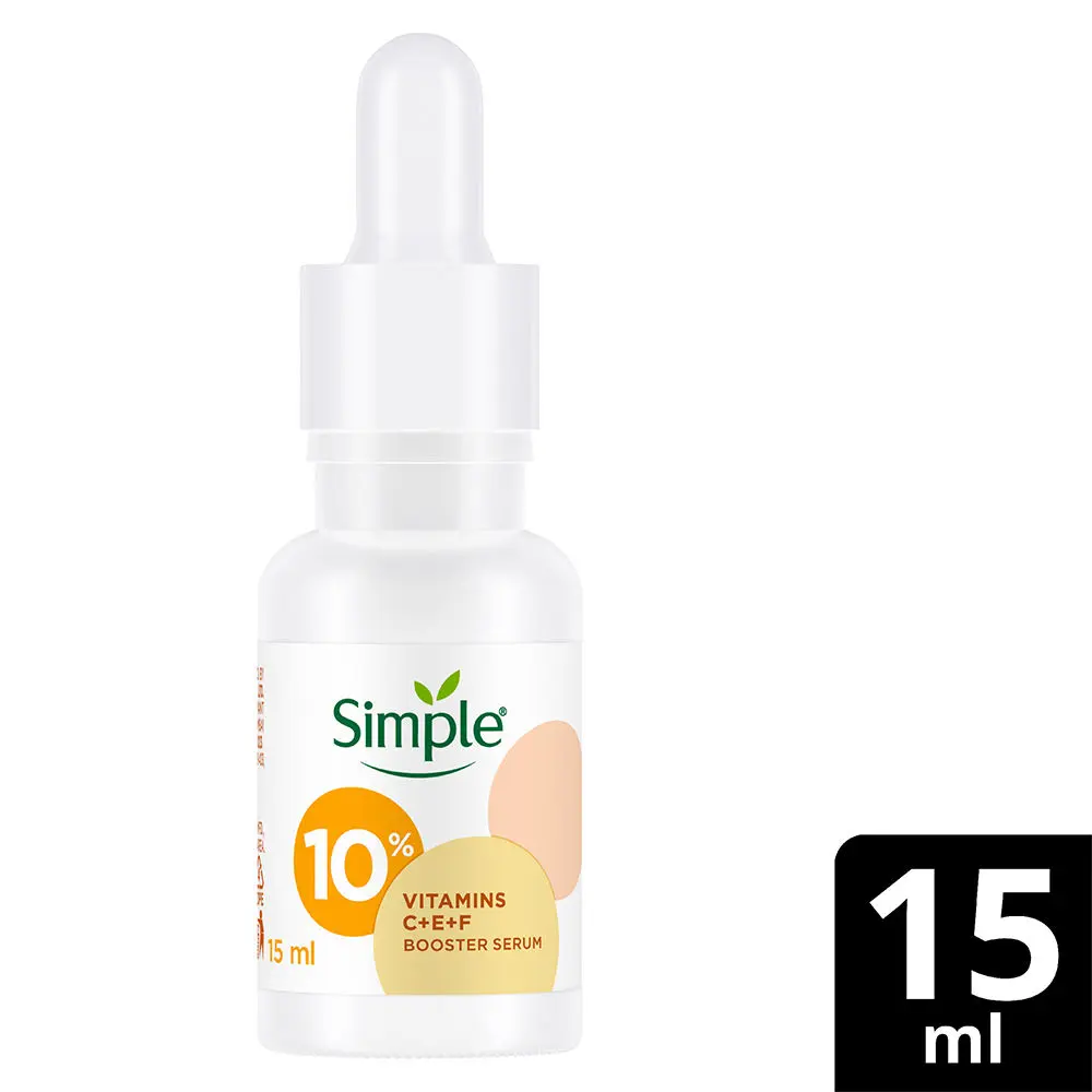 Simple Booster Serum 10% Vitamin C+E+F For Youthful Glowing Skin, 15 ml