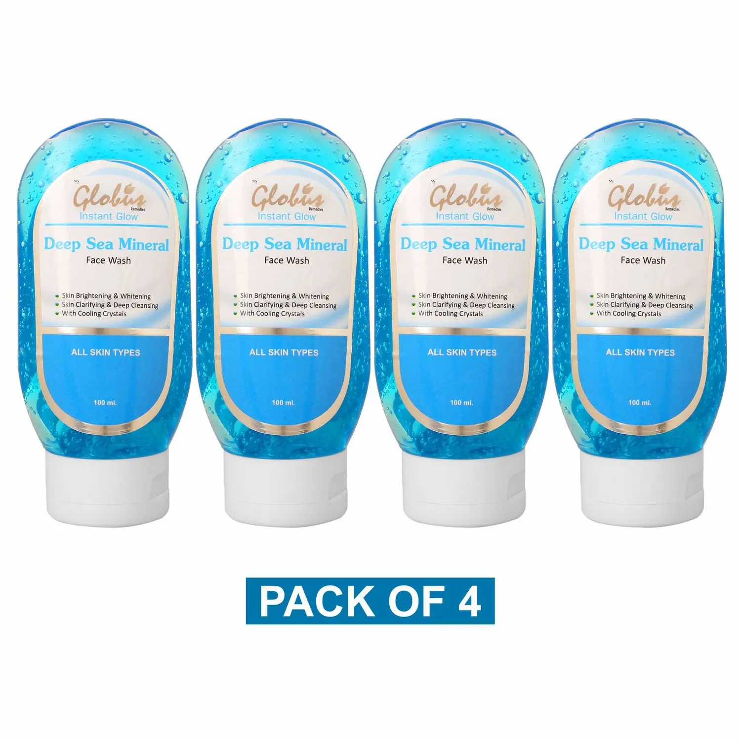 Globus Deep Sea Mineral Face Wash 100 ml (Pack Of 4)