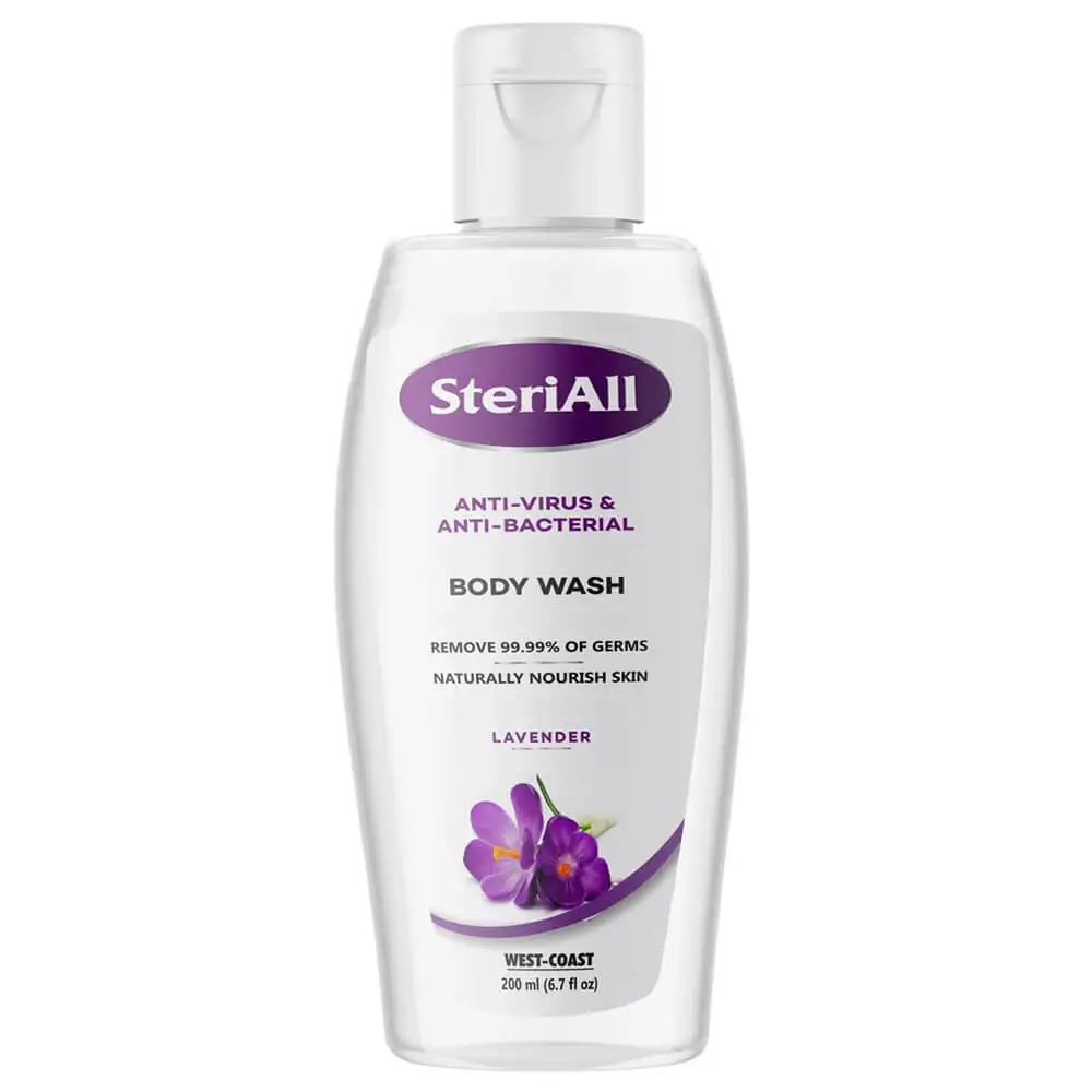 West Coast SteriAll Anti-Virus & Anti-Bacterial Body Wash,  200 ml  Naturally Nourish Skin