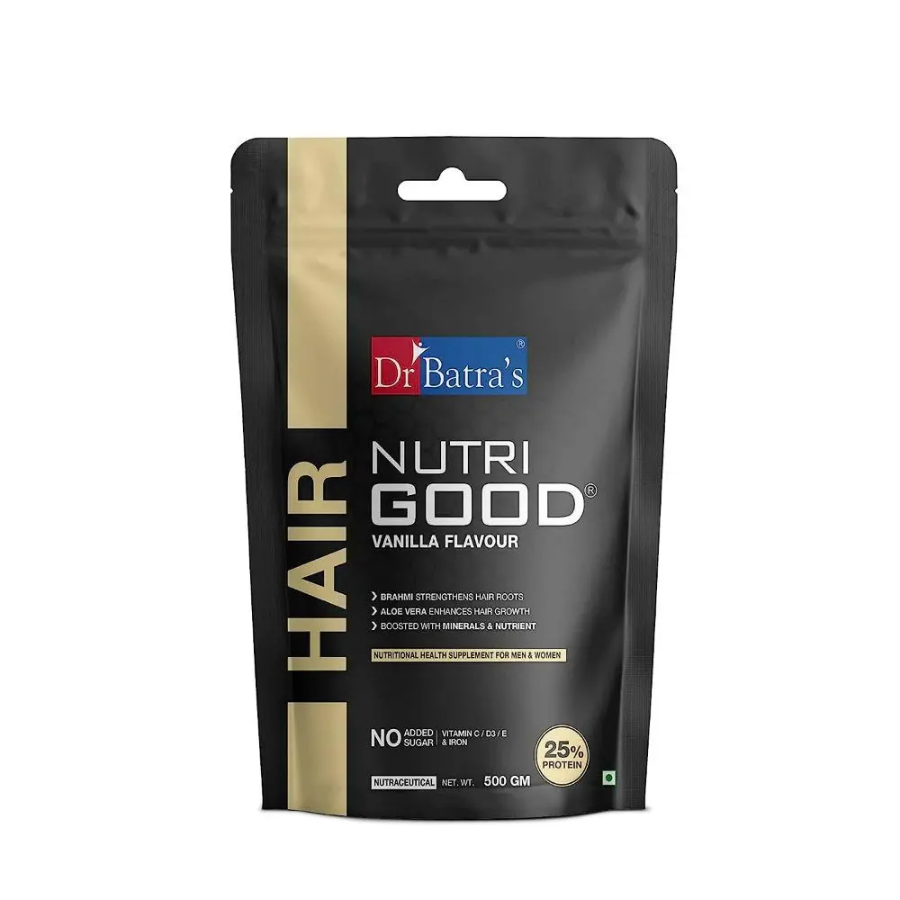 Dr Batra’s NutriGood Pouch 500gm|| Vanilla Flavoured||For Hair Care|| Nutraceutical for Men & Women