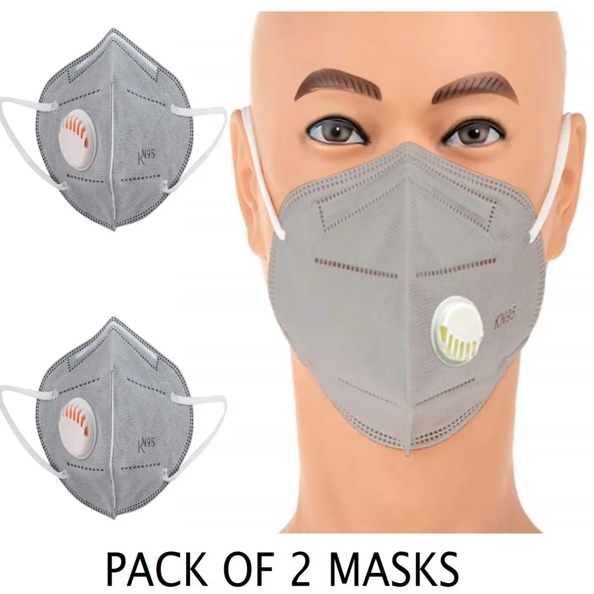 OOMPH KN95 Anti-Polution Mask with Respirator Valve Pack of 2