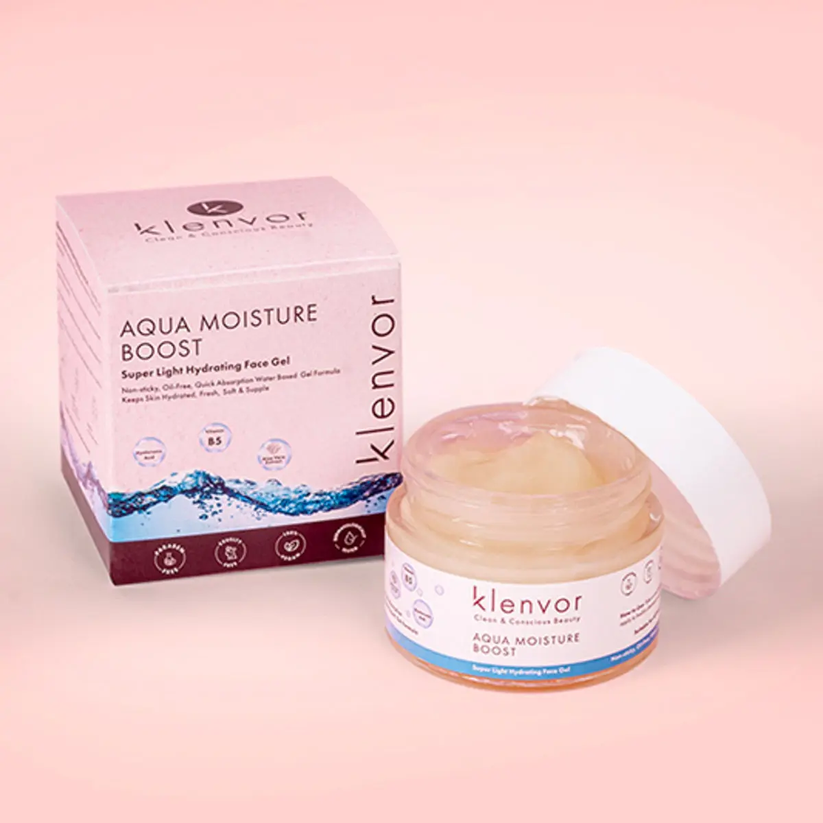 Klenvor Aqua Moisture Boost Hydrating Face Gel with Hyaluronic Acid | Hydrated, soft & supple skin 50 gm