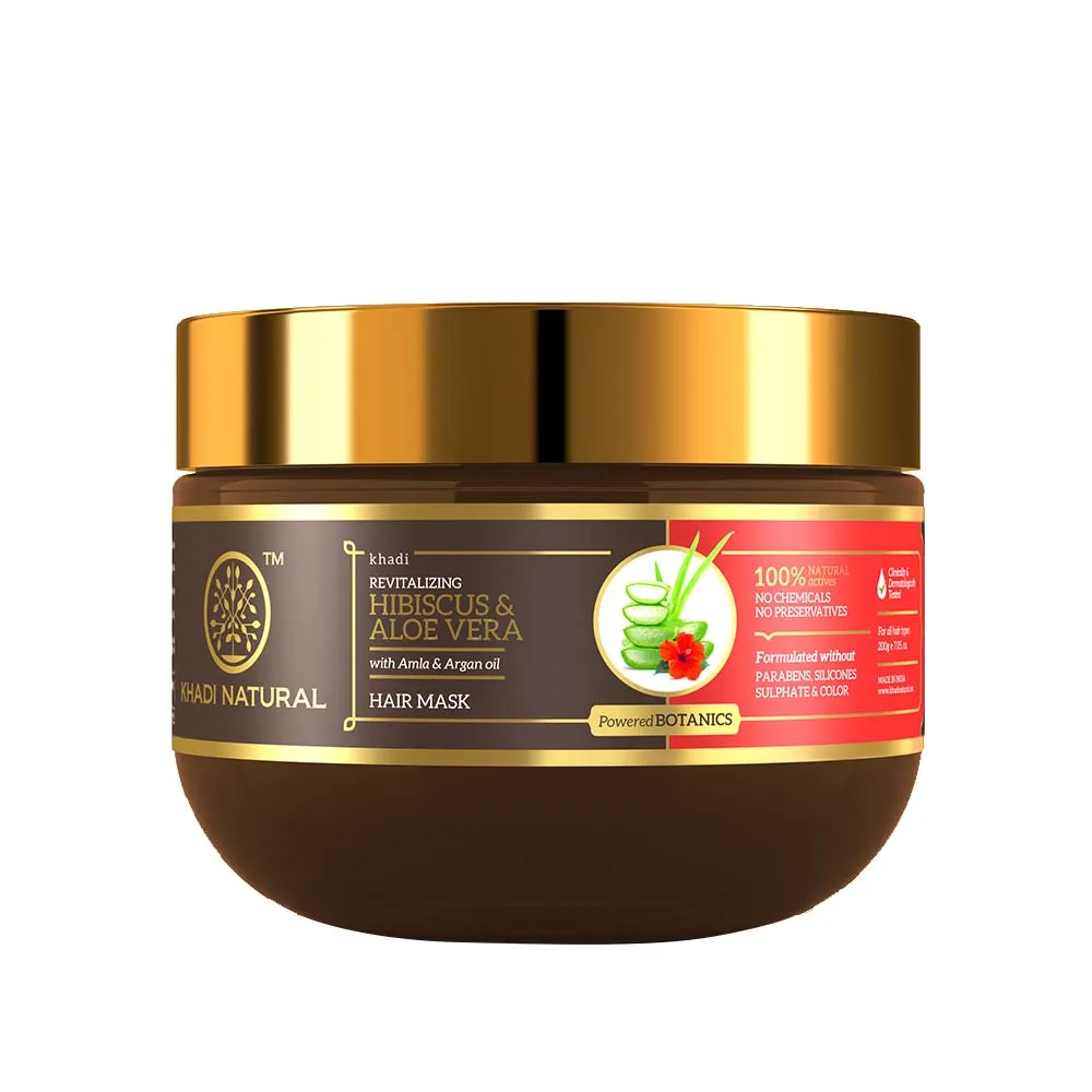 Khadi Natural Hibiscus & Aloevera Hair Mask With Amla & Argan Oil- Powered Botanics