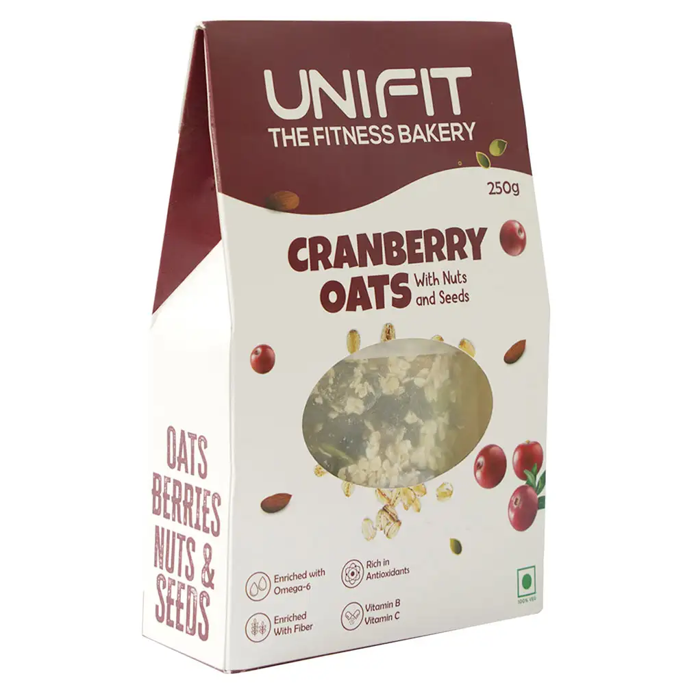 UNIFIT Cranberry Oats with Nuts & Seeds,  250 g  Unflavoured