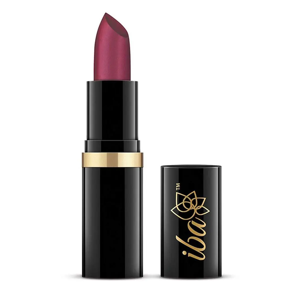 Iba Pure Lips Moisturizing Lipstick Shade A10 Plum Pure, 4g | Intense Colour | Highly Pigmented and Creamy Long Lasting | Glossy Finish | Enriched with Vitamin E | 100% Natural, Vegan & Cruelty Free