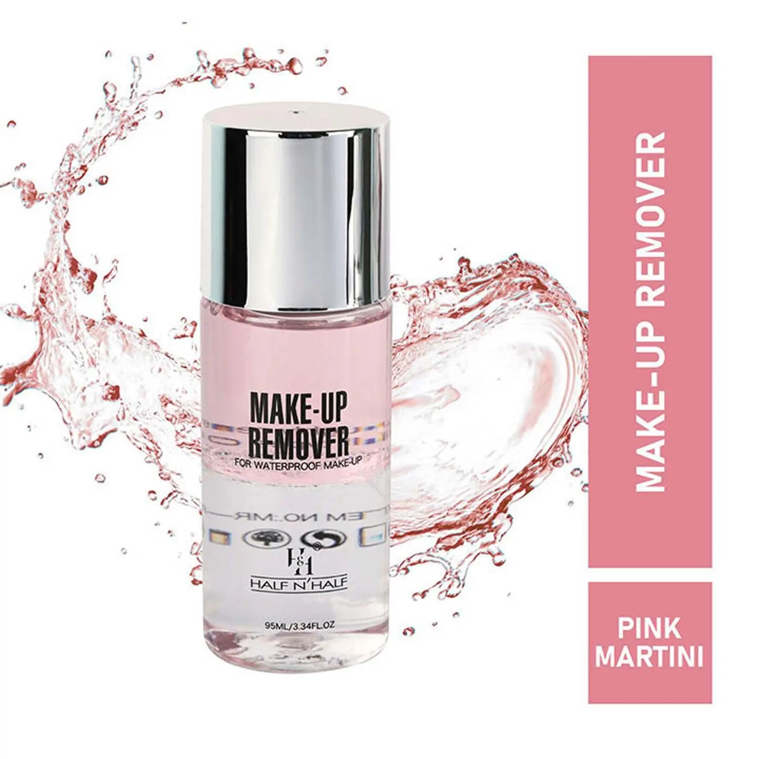 Half N Half Make-up Remover for Waterproof Make-up, Pink Martini (95ml)