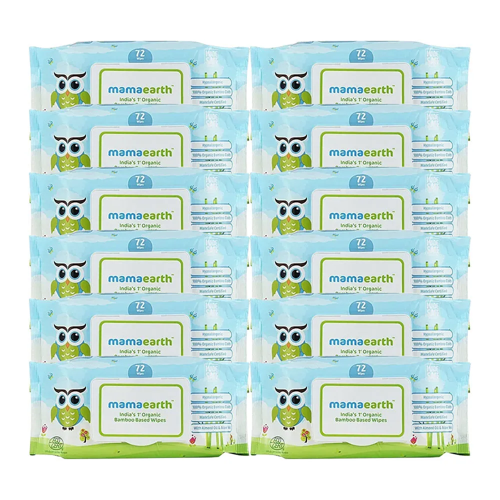 Mamaearth India's First Organic Bamboo Based Baby Wipes - Pack Of 12