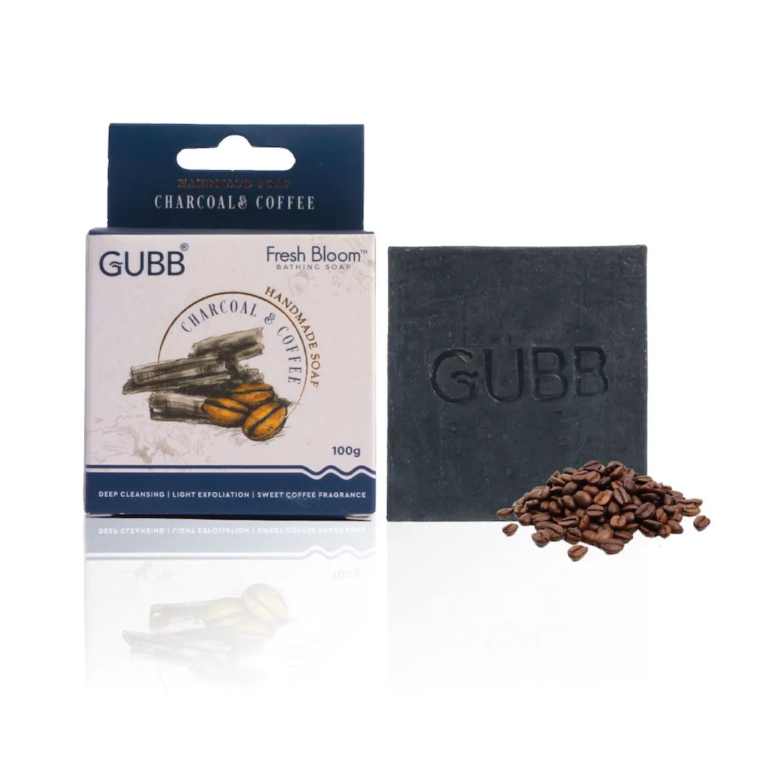 GUBB Fresh Bloom Handmade Bathing Soap With Charcoal & Coffee - 100gm