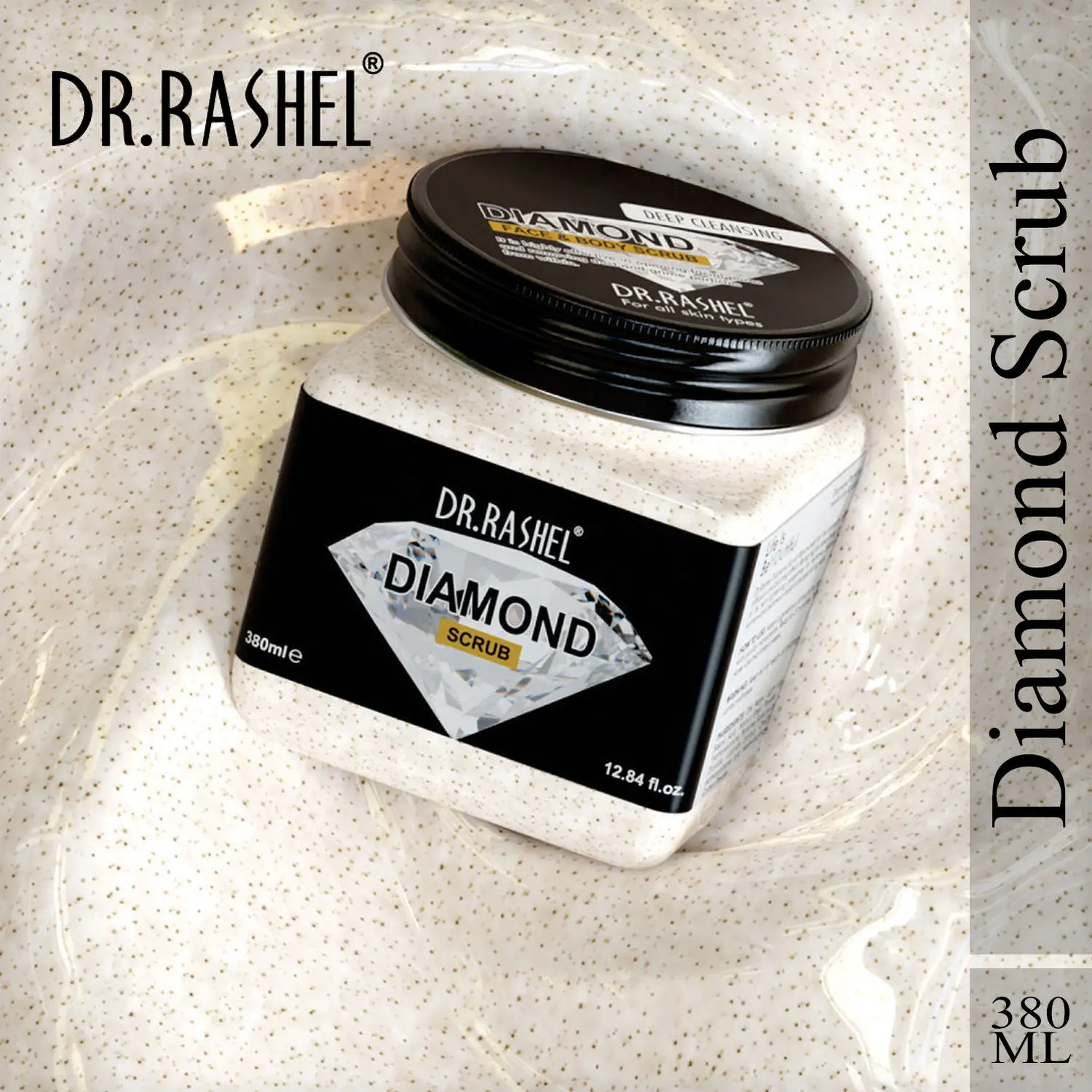 Dr.Rashel Deep Cleansing Diamond Face And Body Scrub For All Skin Types (380 ml)