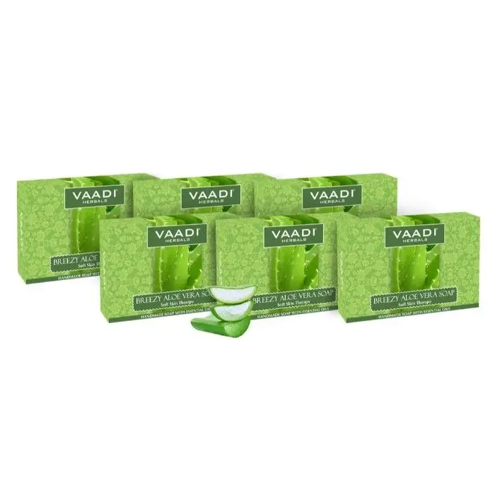 Vaadi Herbals Super Value Pack Of 6 Breezy Aloe Vera Soap (75 g X 6)