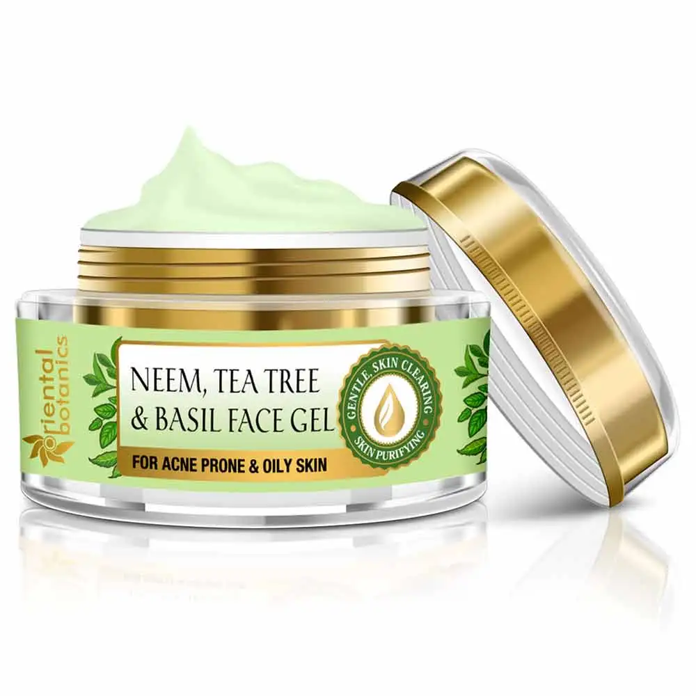 Oriental Botanics Neem Tea Tree & Basil Face Gel,  50 g  for Acne Prone & Oily Skin