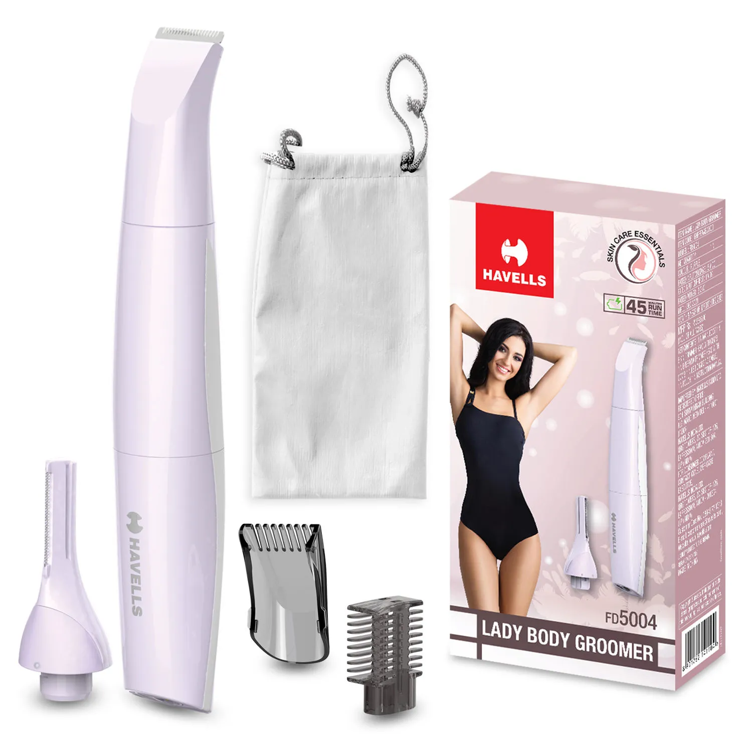 Havells FD5004 4-in-1 Lady Body Groomer - Bikini & Eyebrow Trimmer - Purple