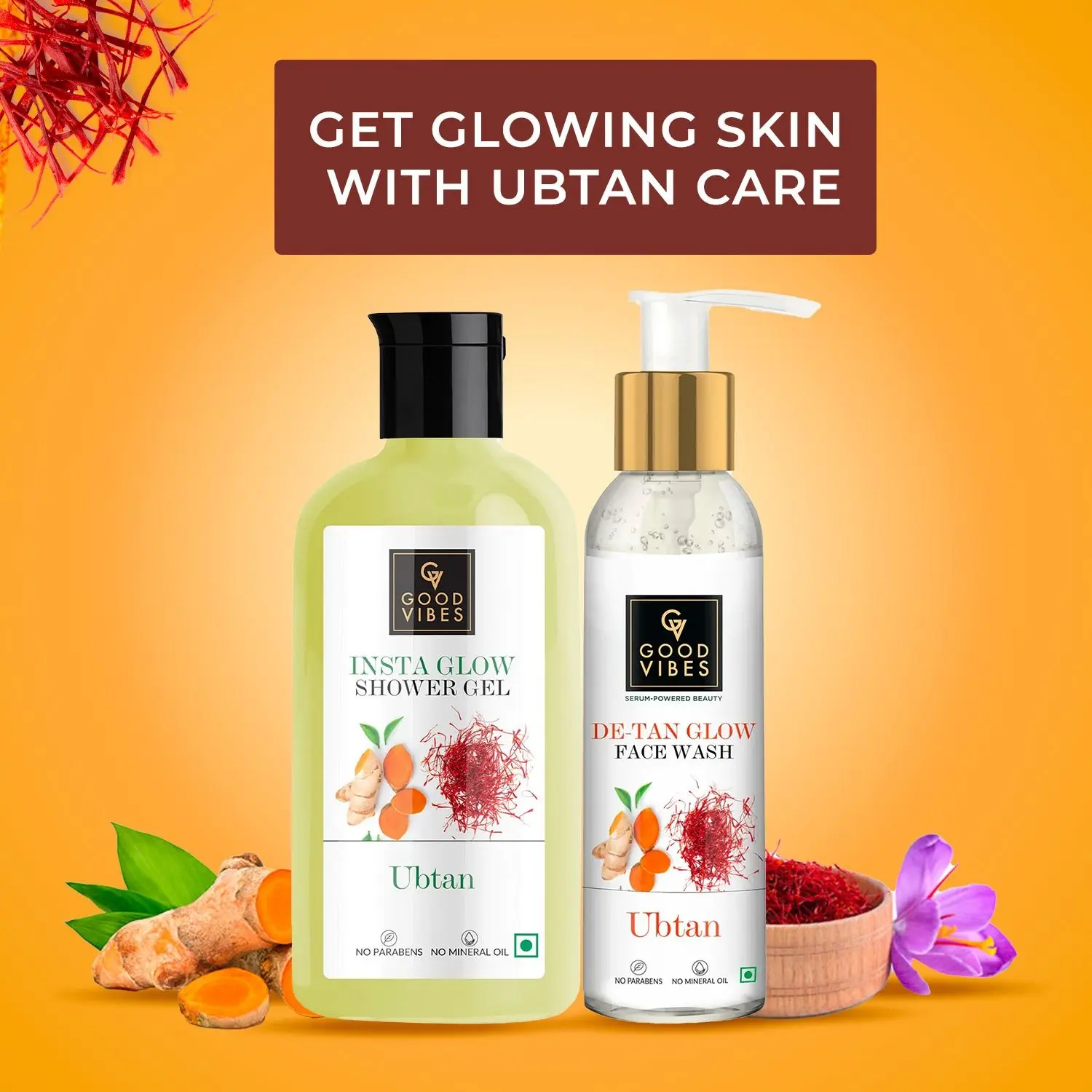 Good Vibes Get Glowing Skin with Our Good Vibes Ubtan Shower Gel and Face Wash Combo Pack