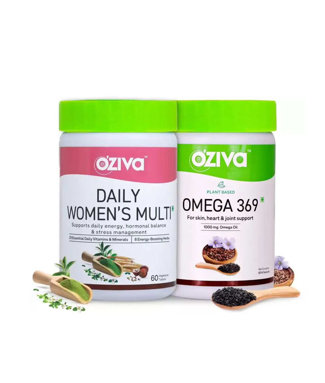 Oziva Wellness Combo For Women (Daily Women's Multi And Omega 369 With Vegan Omega)