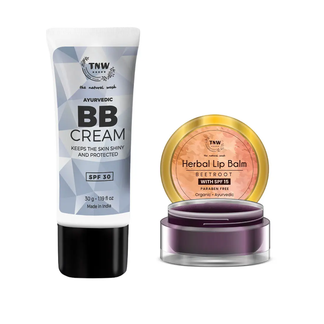 Combo of 2- BB Cream 30gm + Beetroot Lip Balm 5gm