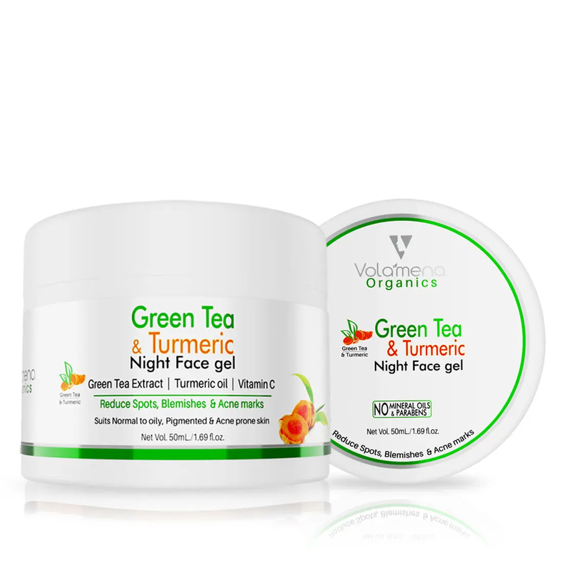 Volamena Green Tea & Turmeric Night Face Gel (50 ml)