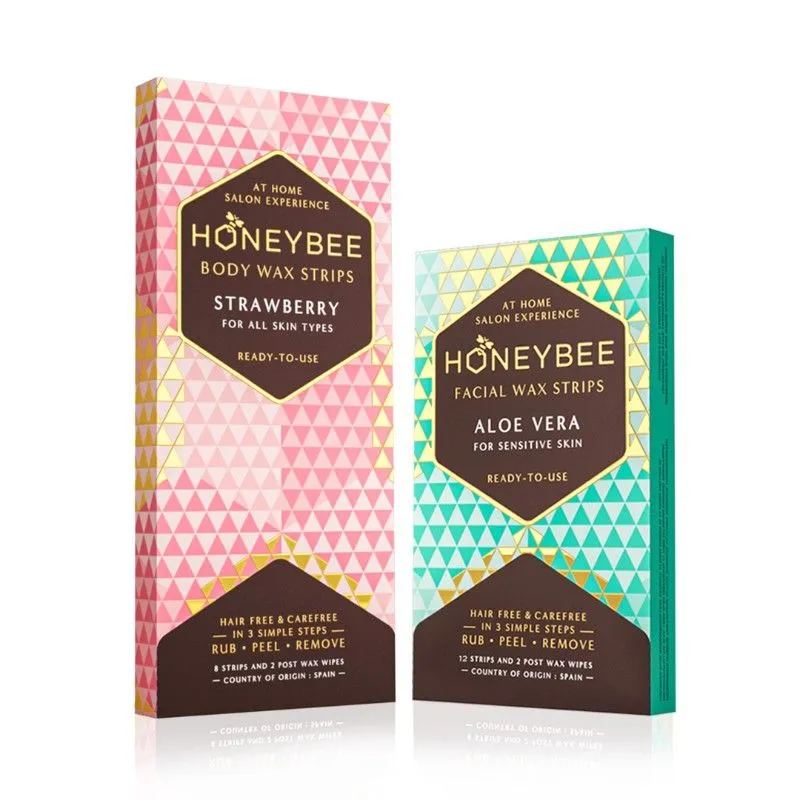 Honeybee Strawberry Body & Aloe Vera Face Wax Strips Combo