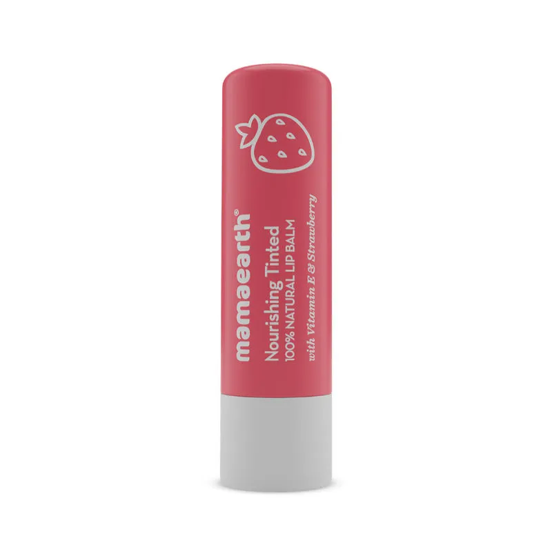 Mamaearth Nourishing Tinted 100% Natural Lip Balm - Strawberry