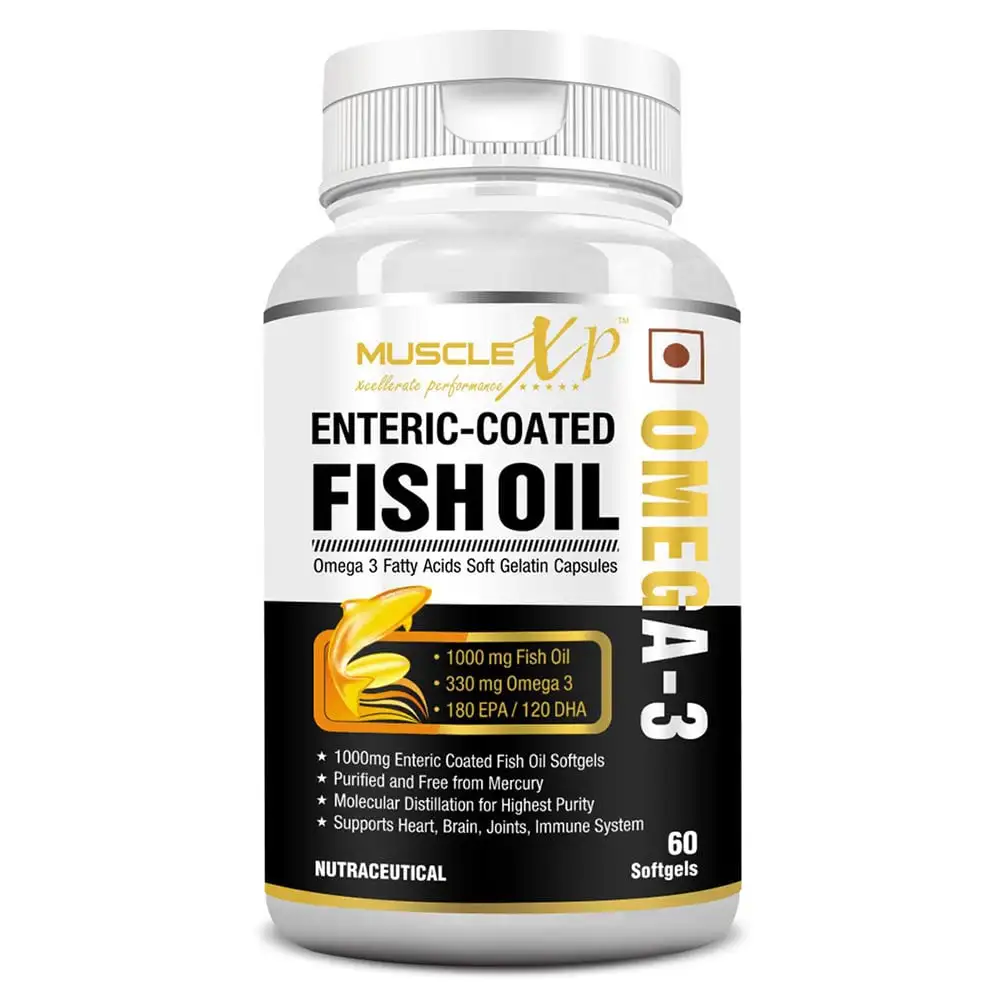 MuscleXP Omega 3 Fish Oil 1000 mg,  60 softgels