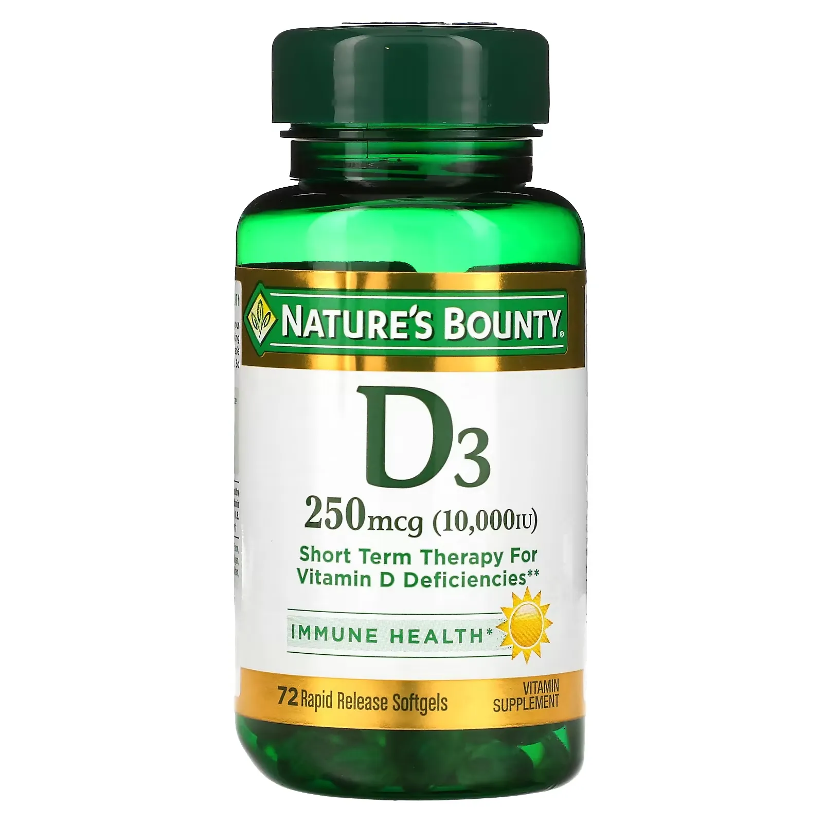 D3, 250 mcg (10,000 IU), 72 Rapid Release Softgels