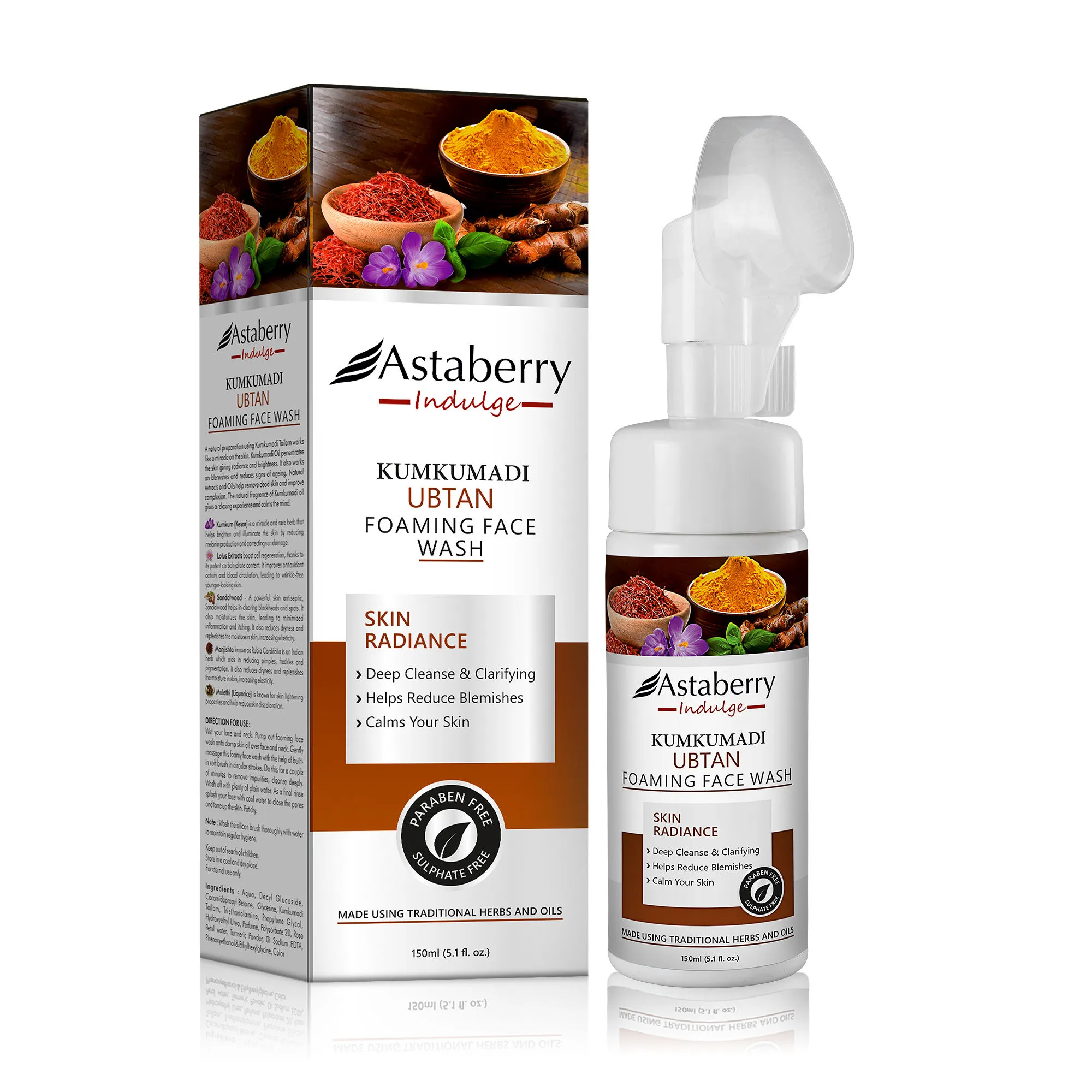 Astaberry Indulge Kumkumadi Ubtan Foaming Face Wash