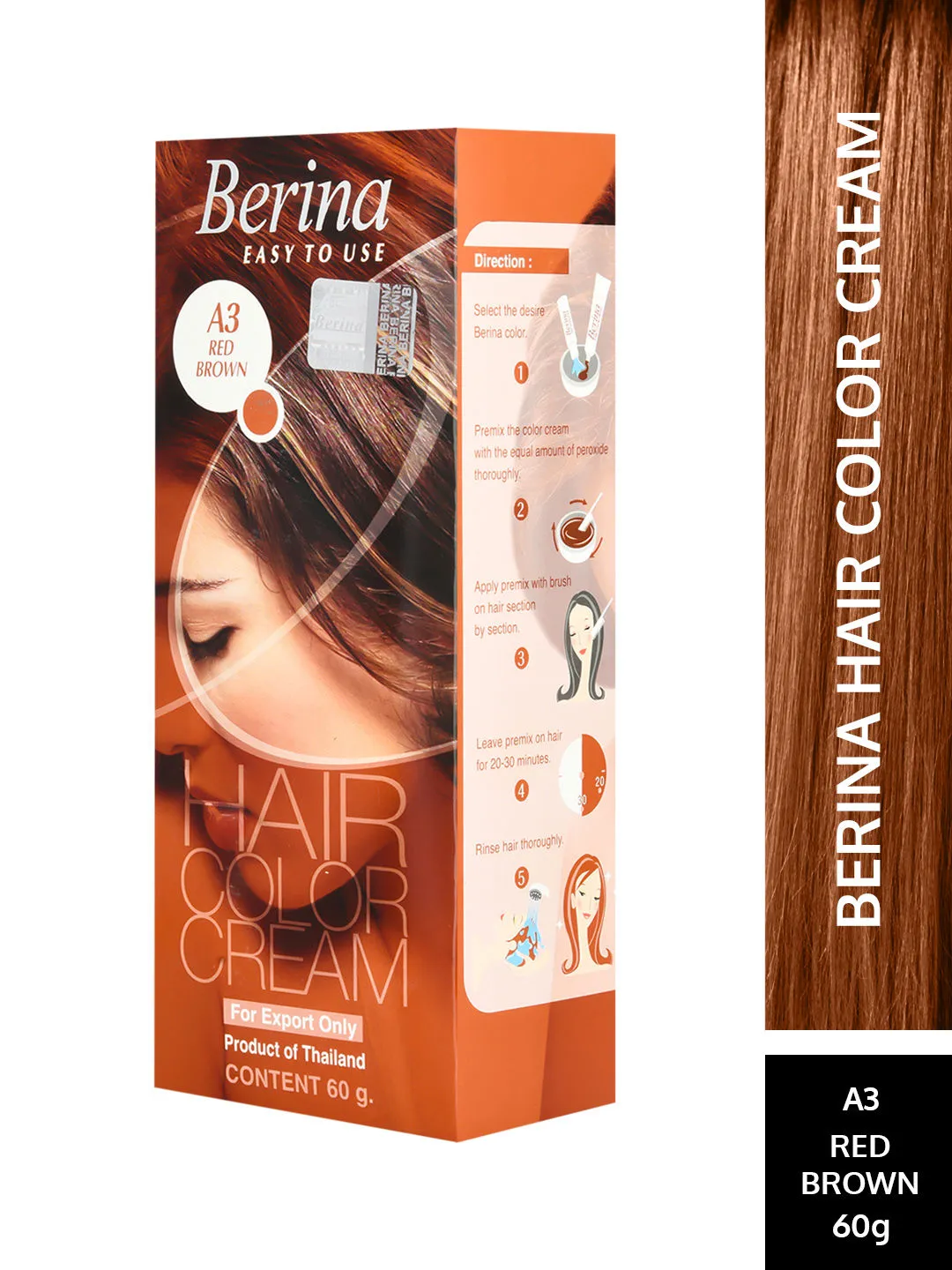 Berina Hair Color Cream - Red Brown