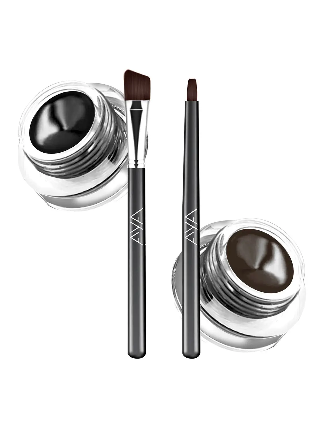 AYA Long Wear Gel Eyeliner Smudge Proof & Waterproof With 2 Expert Eyeliner Brushes