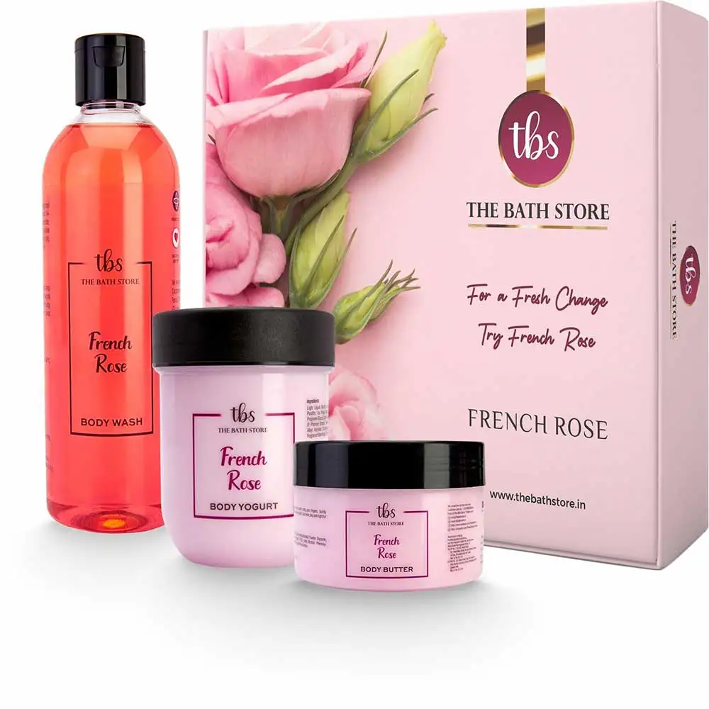 The Bath Store French Rose Combo (Body Butter 200gm +  Body Wash 300ml + Body Yogurt 200gm),  3 Piece(s)/Pack  for All Skin Type