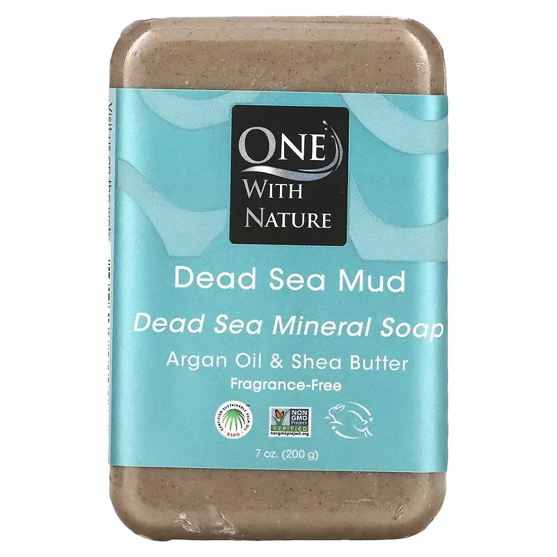 Dead Sea Mineral Soap Bar, Dead Sea Mud, Fragrance-Free, 7 oz (200 g)