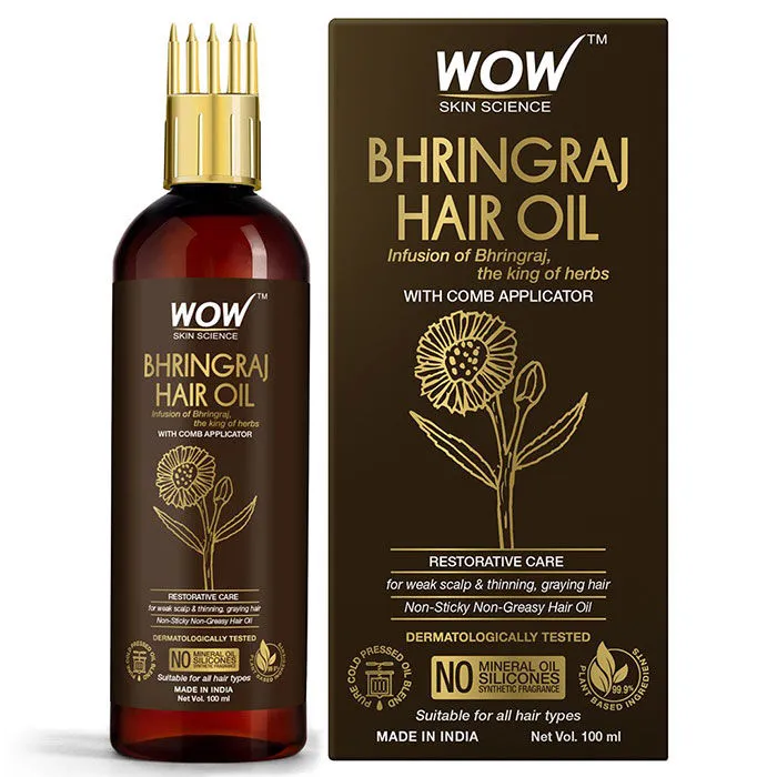 WOW Skin Science Bhringraj Hair Oil - With Comb Applicator(100ml)