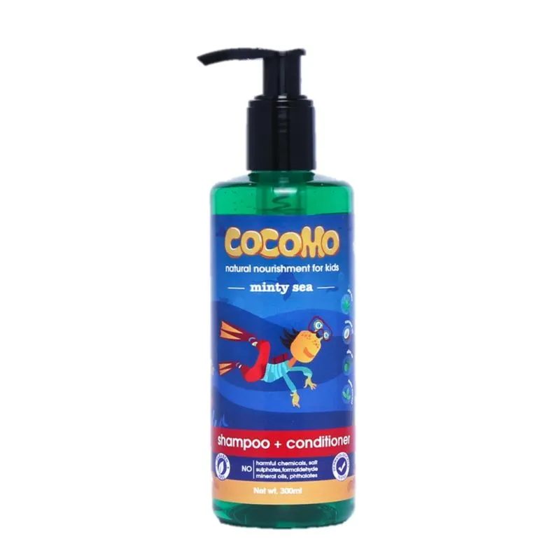 Cocomo Natural Neem & Tea Tree Kids Shampoo & Conditioner- Minty Sea (Age: 4+)