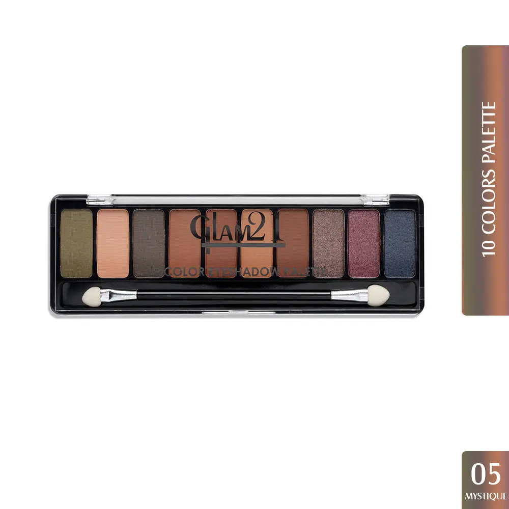 Glam21 Shades of Trend Eyeshadow Palette | 10 Highly Pigmented Shades |Smudge Free & Long-Lasting | 13.5gm - Shade -05