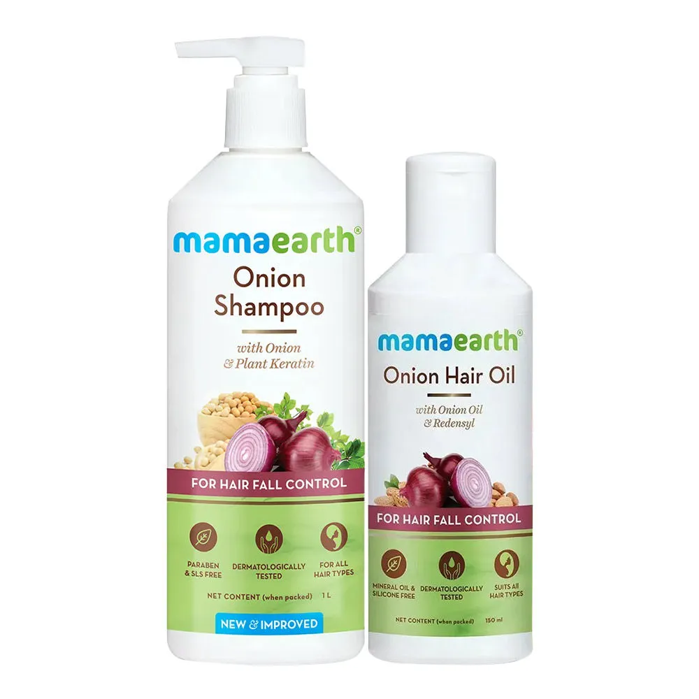 Mamaearth Hairfall Care Kit (Onion Oil + Onion Shampoo)