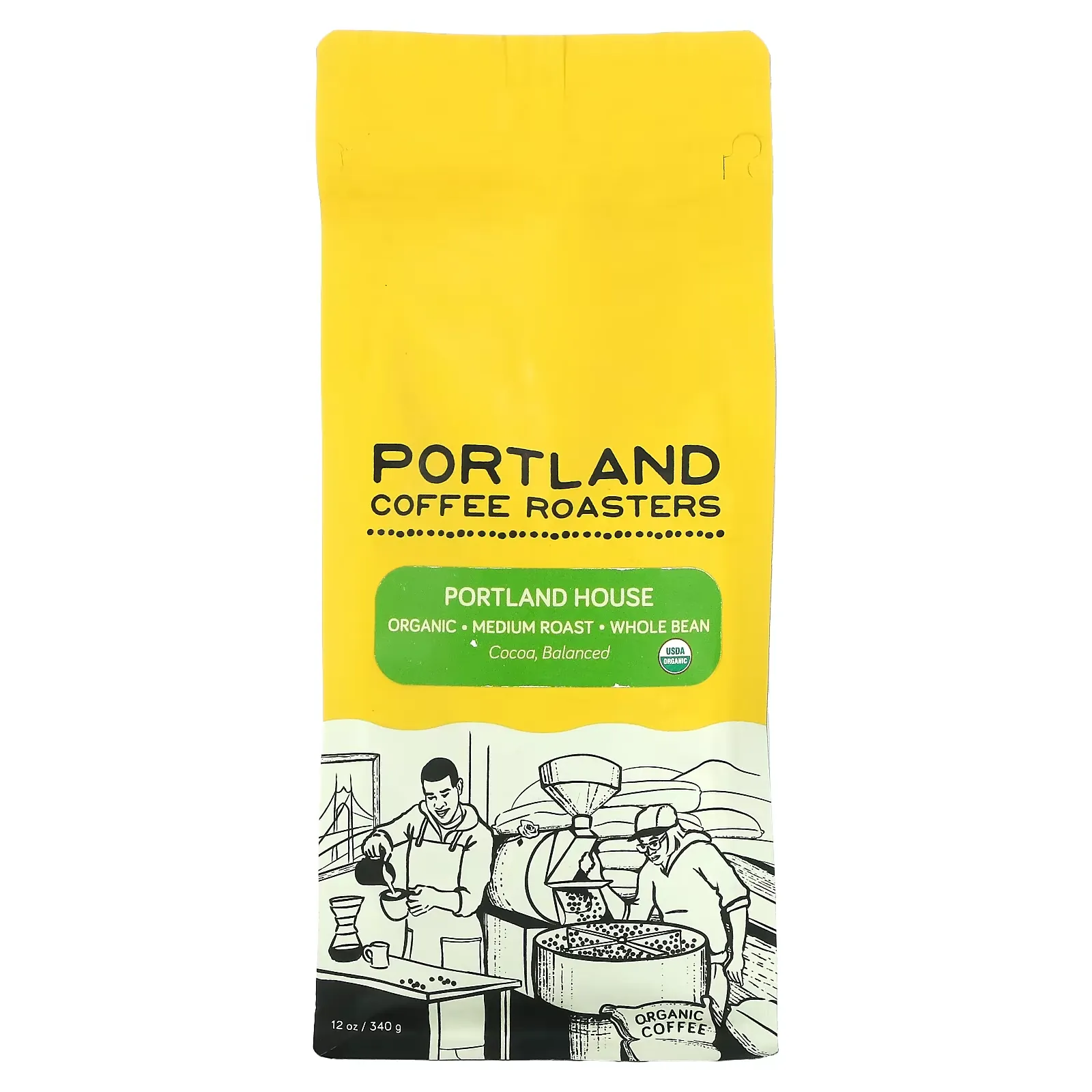 Organic Coffee, Whole Bean, Medium Roast, Portland House, 12 oz (340 g)