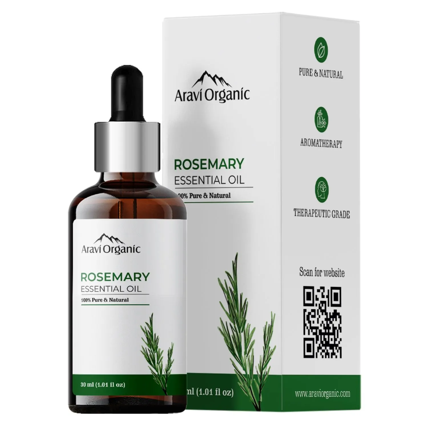 Aravi Organic Rosemary Essential Oil For Hair Growth & Hair Nourish