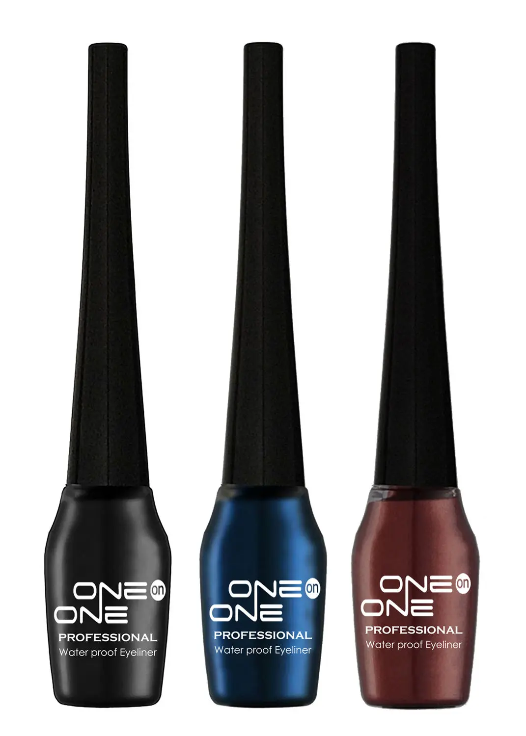 ONE on ONE Waterproof Eyeliner, Set of 3 (Black, Blue, Brown)