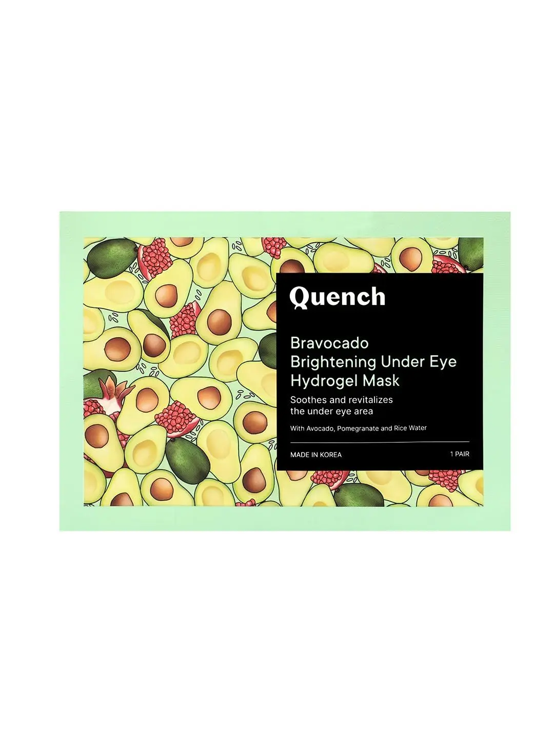 Quench Botanics Bravocado Brightening Under Eye Hydrogel Mask | Korean Skin care, 1Pcs