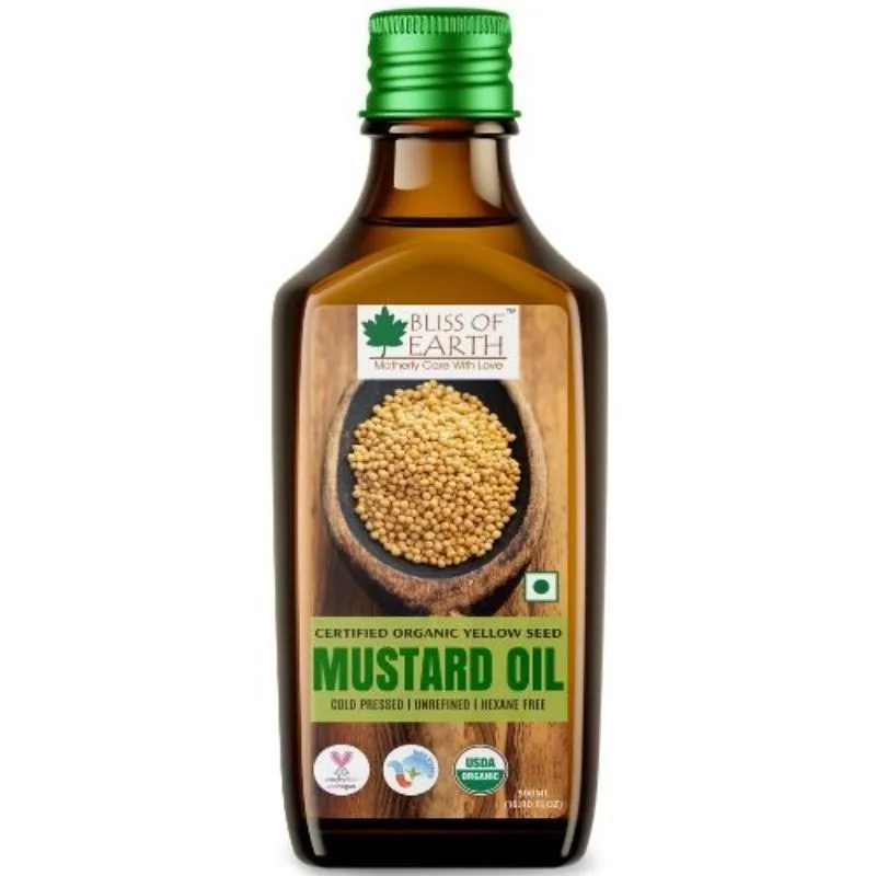 Bliss Of Earth Certified Organic Yellow Mustard Oil